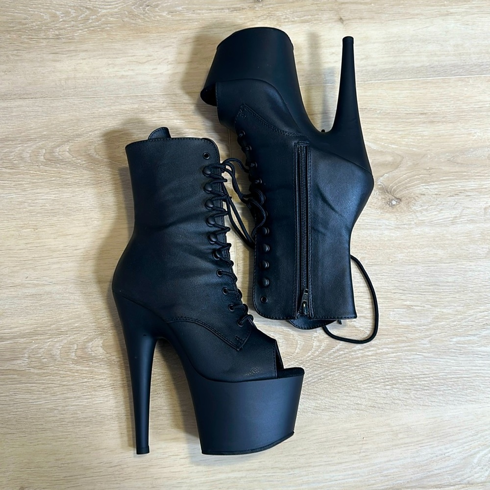 Pleaser Stiletto High-Heeled Peep-Toe Bootie 7” US 6 EU 36 ADORE-1021